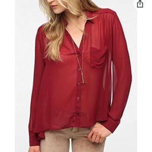 Red/Burgundy
Chiffon Blouse Top by Juniper Ln, Women's Size Large